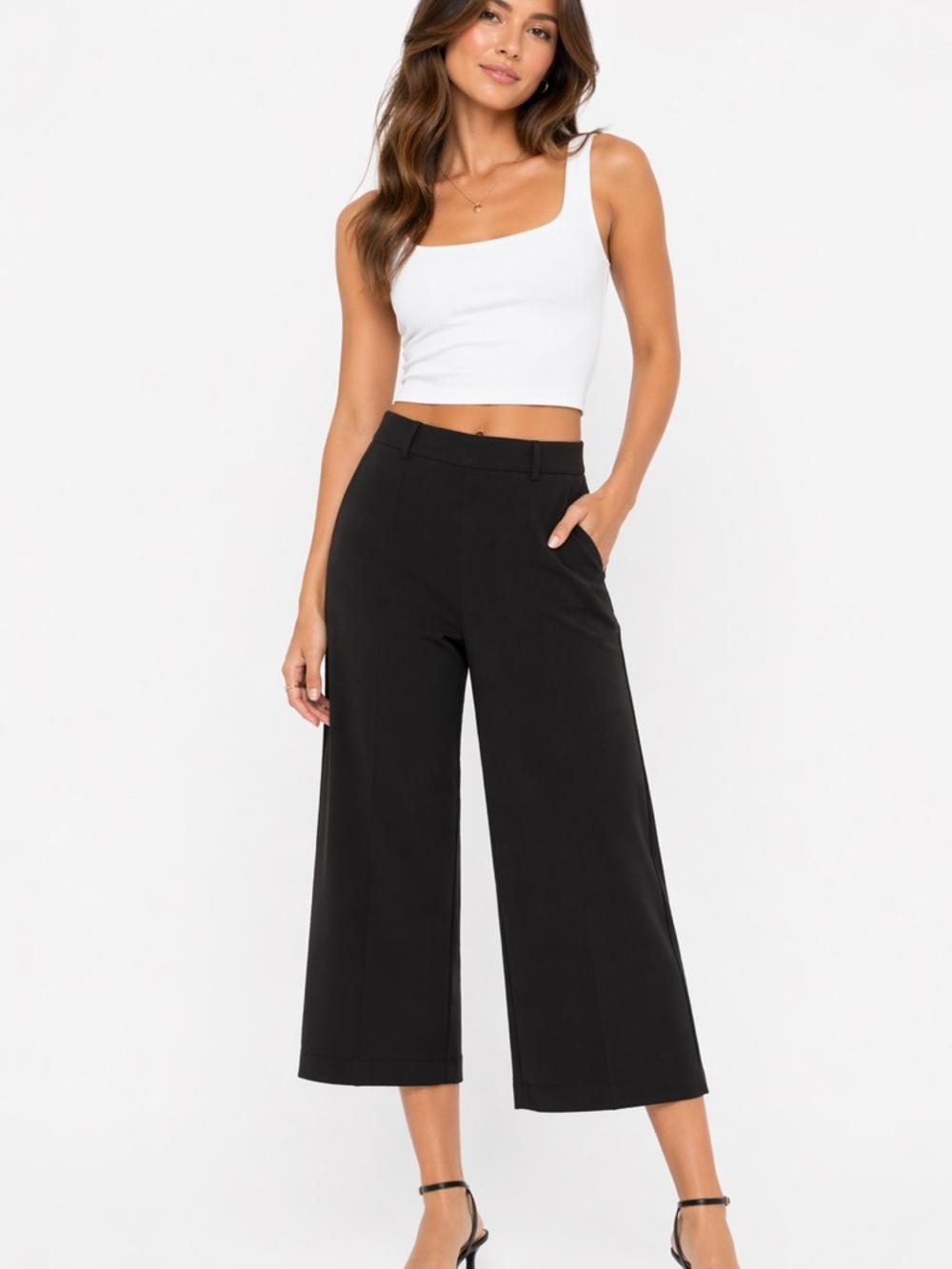 GAP Size 8 Black Trouser Wide Leg Women's Pants